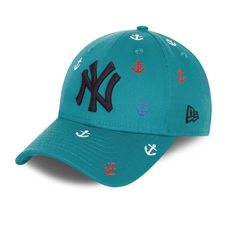 Gorras New Era 9forty Azules - New York Yankees All Over Print Turquoise 24735RLEM